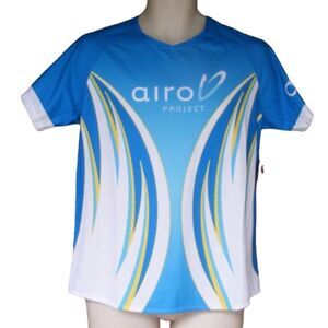 new!! SUGOI Tech Shirt, L, Exercise Raglan, Blue/White, Yellow, Short sleeves
